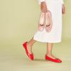 C.Paravano Ballet Flats | Womens Flats | Dressy Flats for Women | Ballet Shoes for Women | Square Toe Flat(Red)