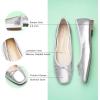 C.Paravano Ballet Flats | Womens Flats | Dressy Flats for Women | Ballet Shoes for Women | Square Toe Flat(Sliver)