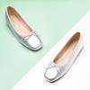 C.Paravano Ballet Flats | Womens Flats | Dressy Flats for Women | Ballet Shoes for Women | Square Toe Flat(Sliver)