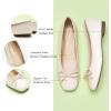 C.Paravano Ballet Flats | Womens Flats | Dressy Flats for Women | Ballet Shoes for Women | Square Toe Flat(White)