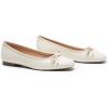 C.Paravano Ballet Flats | Womens Flats | Dressy Flats for Women | Ballet Shoes for Women | Square Toe Flat(White)