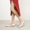 C.Paravano Ballet Flats | Womens Flats | Dressy Flats for Women | Ballet Shoes for Women | Square Toe Flat(White)