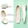 C.Paravano Ballet Flats | Womens Flats | Dressy Flats for Women | Ballet Shoes for Women | Square Toe Flat(White-d)