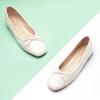 C.Paravano Ballet Flats | Womens Flats | Dressy Flats for Women | Ballet Shoes for Women | Square Toe Flat(White-d)