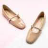 C.Paravano Mary Janes for Women | Ballet Flat | Womens Flats | Square Toe Flats for Women(Beige_e)
