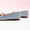 C.Paravano Mary Janes for Women | Ballet Flat | Womens Flats | Square Toe Flats for Women(Blue E)