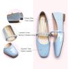 C.Paravano Mary Janes for Women | Ballet Flat | Womens Flats | Square Toe Flats for Women(Blue E)