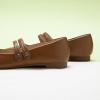 C.Paravano Mary Janes for Women | Ballet Flat | Womens Flats | Square Toe Flats for Women(Brown)