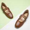 C.Paravano Mary Janes for Women | Ballet Flat | Womens Flats | Square Toe Flats for Women(Brown)