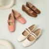 C.Paravano Mary Janes for Women | Ballet Flat | Womens Flats | Square Toe Flats for Women(Brown)