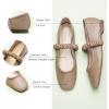 C.Paravano Mary Janes for Women | Ballet Flat | Womens Flats | Square Toe Flats for Women(Camel_a)
