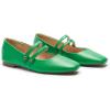 C.Paravano Mary Janes for Women | Ballet Flat | Womens Flats | Square Toe Flats for Women(Green)