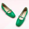 C.Paravano Mary Janes for Women | Ballet Flat | Womens Flats | Square Toe Flats for Women(Green_e)