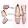 C.Paravano Mary Janes for Women | Ballet Flat | Womens Flats | Square Toe Flats for Women(Pink E)