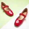 C.Paravano Mary Janes for Women | Ballet Flat | Womens Flats | Square Toe Flats for Women(Red_a)