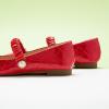 C.Paravano Mary Janes for Women | Ballet Flat | Womens Flats | Square Toe Flats for Women(Red_a)