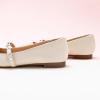 C.Paravano Mary Janes for Women | Ballet Flat | Womens Flats | Square Toe Flats for Women(White E)