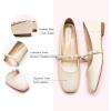 C.Paravano Mary Janes for Women | Ballet Flat | Womens Flats | Square Toe Flats for Women(White E)