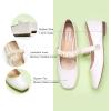 C.Paravano Mary Janes for Women | Ballet Flat | Womens Flats | Square Toe Flats for Women(White_a)