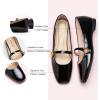 C.Paravano Women’s Mary Jane Shoes | Square Toe Ballet Flats | Ballerina Flats | Designer Shoes for Women(Black_d)