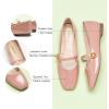 C.Paravano Women’s Mary Jane Shoes | Square Toe Ballet Flats | Ballerina Flats | Designer Shoes for Women(Pink_d)