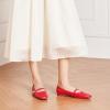 C.Paravano Women’s Mary Jane Shoes | Square Toe Ballet Flats | Ballerina Flats | Designer Shoes for Women(Red_d)