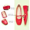 C.Paravano Women’s Mary Jane Shoes | Square Toe Ballet Flats | Ballerina Flats | Designer Shoes for Women(Red_d)