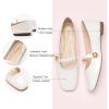 C.Paravano Women’s Mary Jane Shoes | Square Toe Ballet Flats | Ballerina Flats | Designer Shoes for Women(White_d)