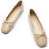 C.Paravano Ballet Flats | Womens Flats | Dressy Flats for Women | Ballet Shoes for Women | Square Toe Flat(Beige)