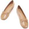 C.Paravano Ballet Flats | Womens Flats | Dressy Flats for Women | Ballet Shoes for Women | Square Toe Flat(Beige-new)