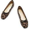 C.Paravano Ballet Flats | Womens Flats | Dressy Flats for Women | Ballet Shoes for Women | Square Toe Flat(Leopard)