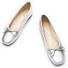 C.Paravano Ballet Flats | Womens Flats | Dressy Flats for Women | Ballet Shoes for Women | Square Toe Flat(Sliver)