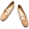 C.Paravano Mary Janes for Women | Ballet Flat | Womens Flats | Square Toe Flats for Women(Beige_e)