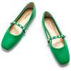 C.Paravano Mary Janes for Women | Ballet Flat | Womens Flats | Square Toe Flats for Women(Green_e)