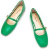 C.Paravano Women’s Mary Jane Shoes | Square Toe Ballet Flats | Ballerina Flats | Designer Shoes for Women(Green_d)