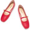 C.Paravano Women’s Mary Jane Shoes | Square Toe Ballet Flats | Ballerina Flats | Designer Shoes for Women(Red_d)