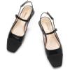 C.Paravano Women’s Slingback Flats | Sandals for Women | Block Heel Slingback | Closed Toe Sandals Women(Black)