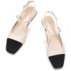 C.Paravano Women’s Slingback Flats | Sandals for Women | Block Heel Slingback | Closed Toe Sandals Women(White)