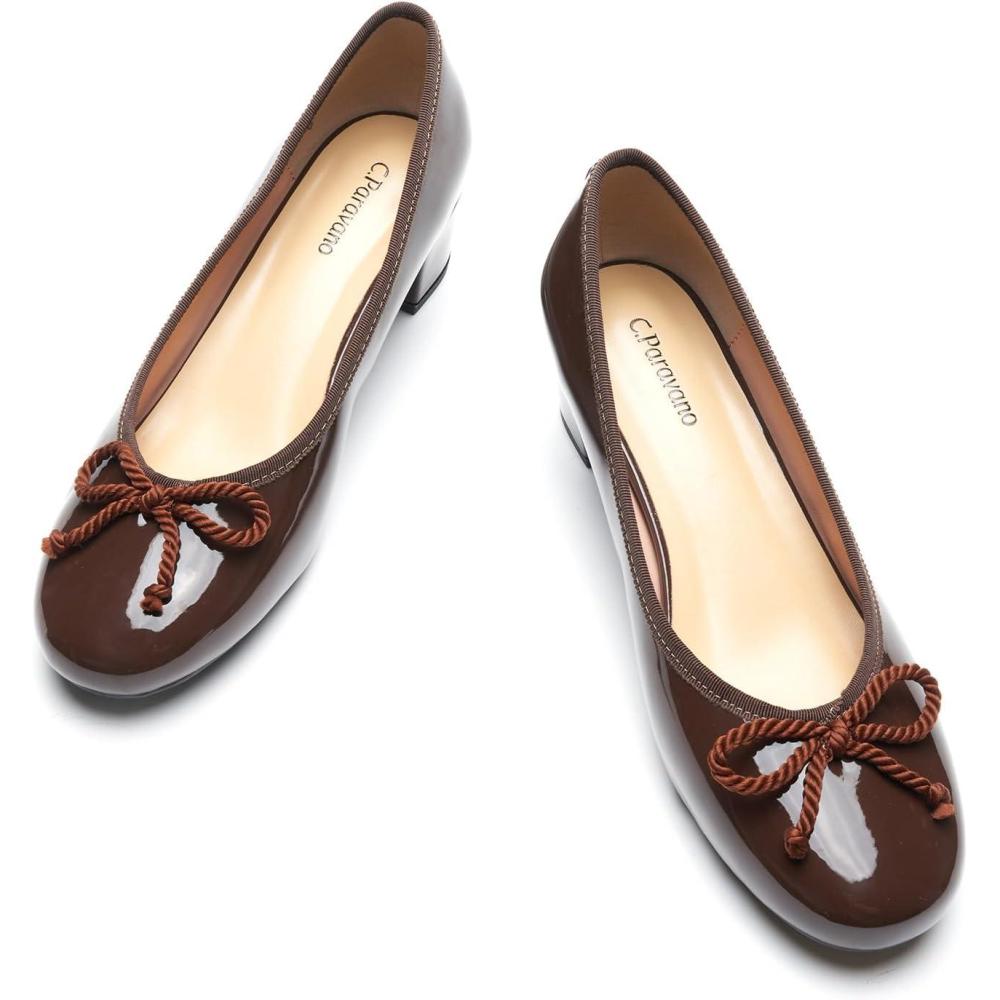imageCParavano Block Heels Pumps Shoes Women Womens Pumps Chunky Heels for WomenCoffee