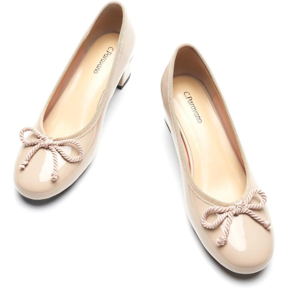 imageCParavano Block Heels Pumps Shoes Women Womens Pumps Chunky Heels for WomenLight Camel