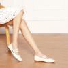 C.PARAVANO C.Paravano Mary Jane Shoes for Women | Womens Square Toe Flats | White Glossy Leather Mary Jane (Size 5,White_c)