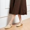 C.Paravano Mary Jane Shoes Women | Ballet Flats | Round Toe Flat | Womens Dressy Shoes(Beige)