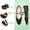 C.Paravano Mary Jane Shoes Women | Ballet Flats | Round Toe Flat | Womens Dressy Shoes(Coffee)