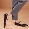 C.Paravano Mary Jane Shoes Women | Ballet Flats | Round Toe Flat | Womens Dressy Shoes(Coffee)