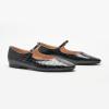 C.Paravano Mary Jane Shoes Women | Ballet Flats | Round Toe Flat | Womens Dressy Shoes(Croc Black)