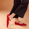 C.Paravano Mary Jane Shoes Women | Ballet Flats | Round Toe Flat | Womens Dressy Shoes(Red)