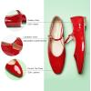 C.Paravano Mary Jane Shoes Women | Ballet Flats | Round Toe Flat | Womens Dressy Shoes(Red)