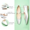 C.Paravano Mary Jane Shoes Women | Ballet Flats | Round Toe Flat | Womens Dressy Shoes(Sliver)