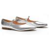 C.Paravano Mary Jane Shoes Women | Ballet Flats | Round Toe Flat | Womens Dressy Shoes(Sliver)