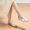 C.Paravano Mary Jane Shoes Women | Ballet Flats | Round Toe Flat | Womens Dressy Shoes(Sliver)